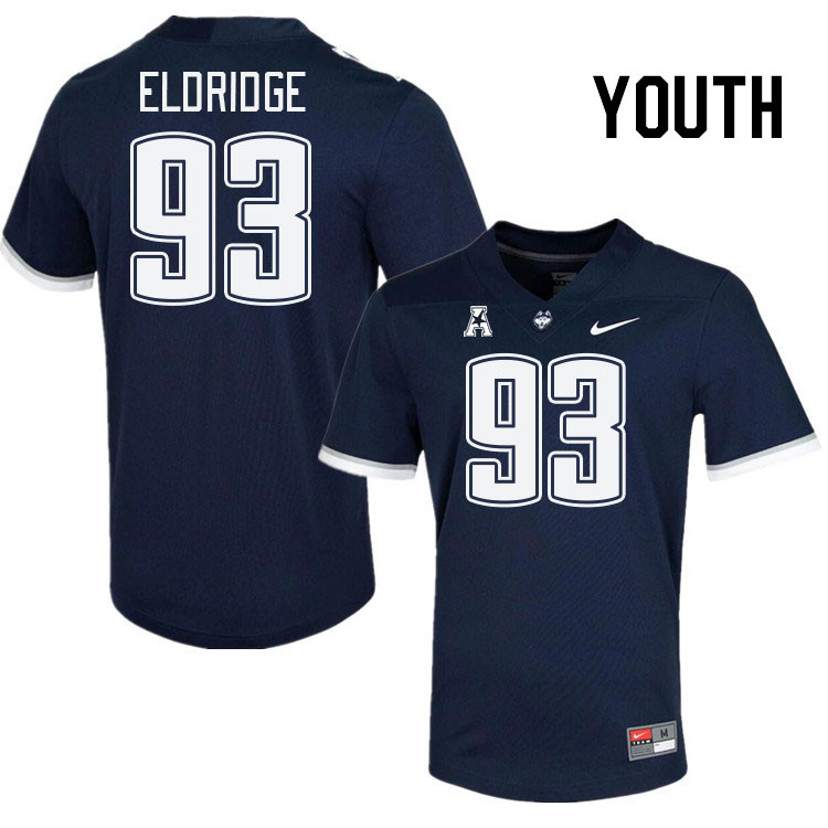 Youth #93 Ray Eldridge Connecticut Huskies College Football Jerseys Stitched Sale-Navy